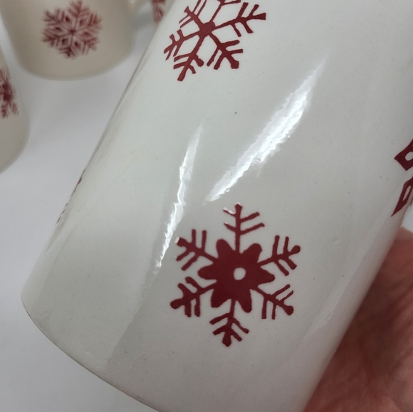 4 Royal Norfolk Coffee Tea Hot Chocolate Mugs Cups Snowflakes 16 oz New - Picture 4 of 8